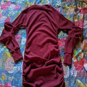 Maroon Bodycon mini dress